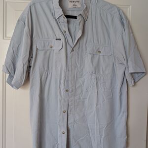 Poncho Shirt Sleeve Shirt, Blue